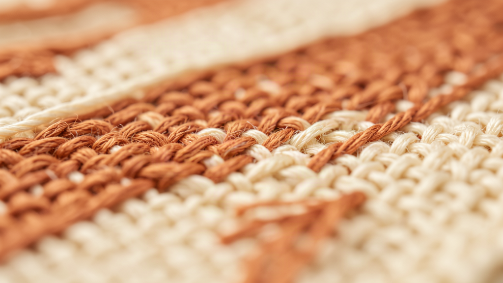 Woven textile and embroidery thread macro